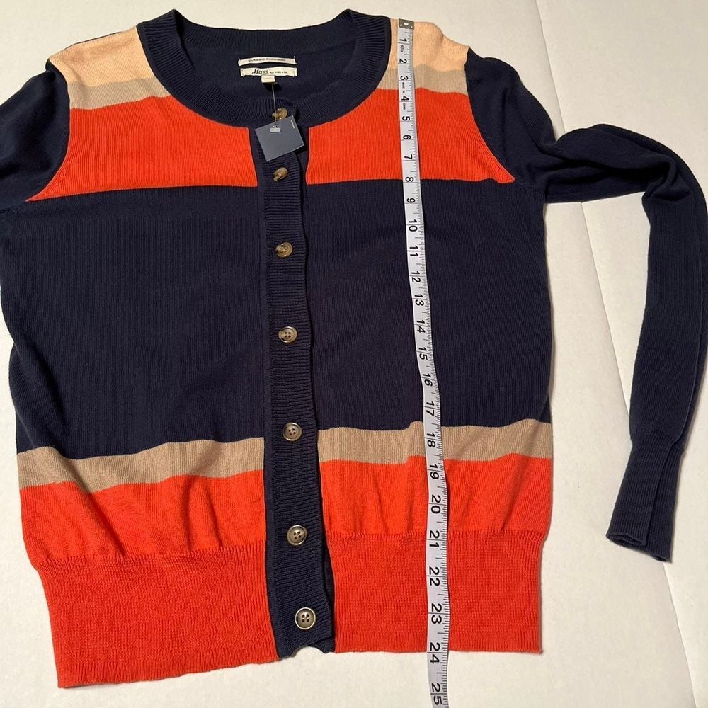 G.H. Bass & Co. colorblock striped cardigan Womens Size Medium NEW‎ - Picture 10 of 12